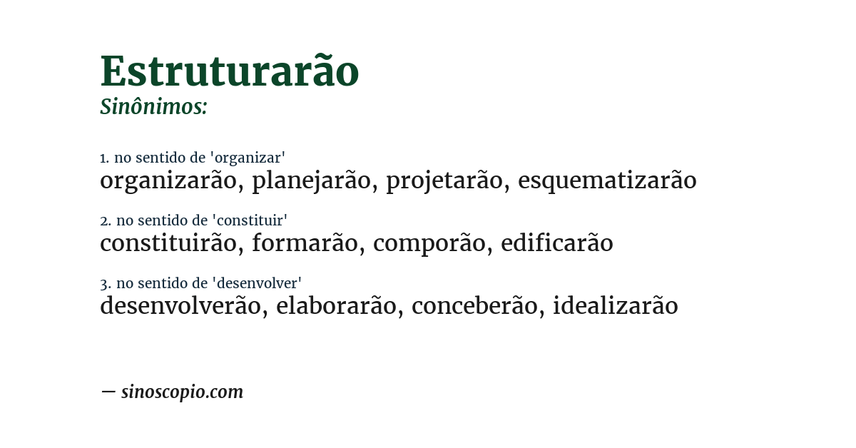Sinônimo de estruturarão