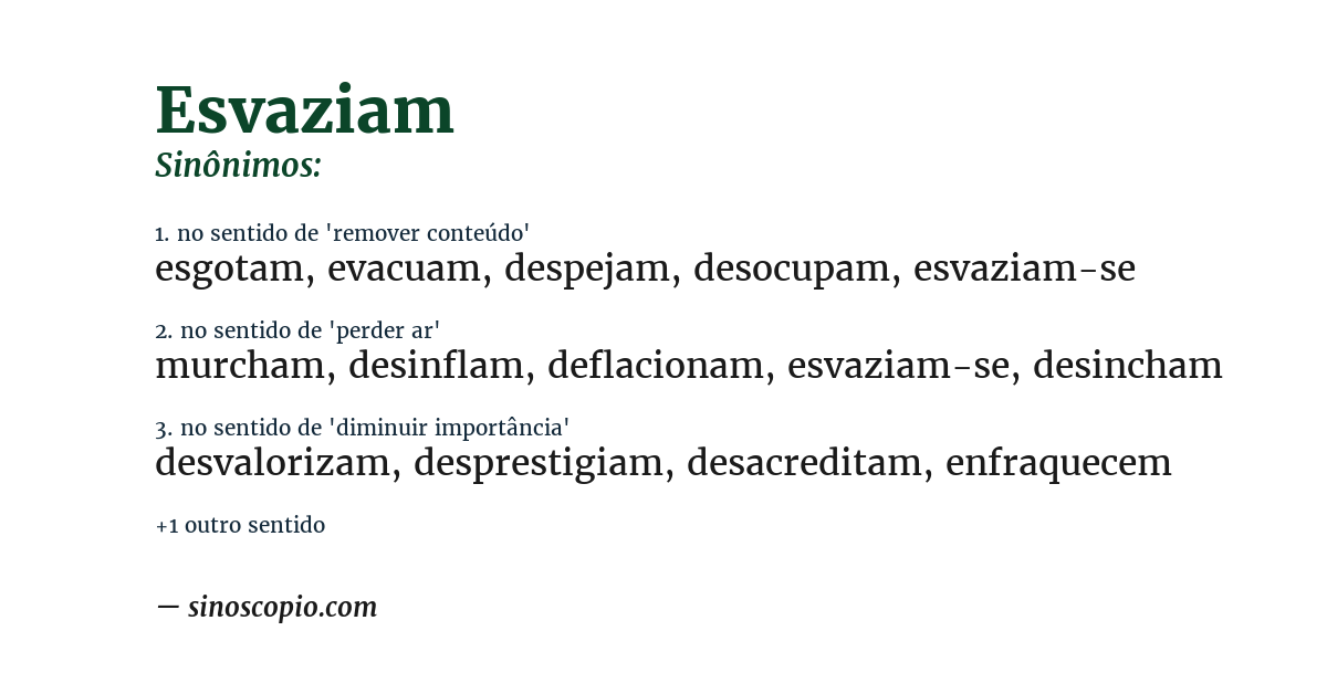 Sinônimo de esvaziam