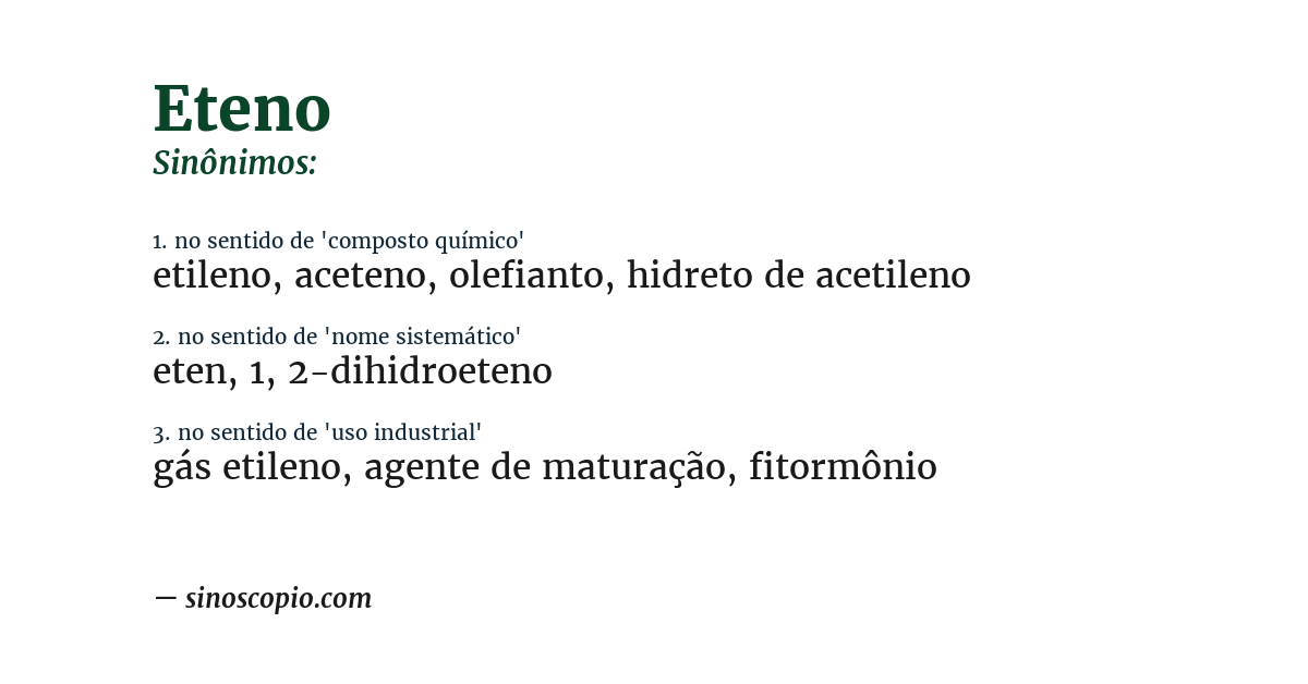 Sinônimo de eteno