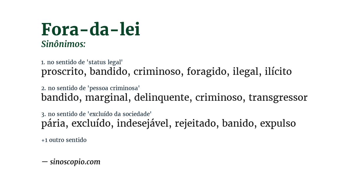 Sinônimo de fora-da-lei