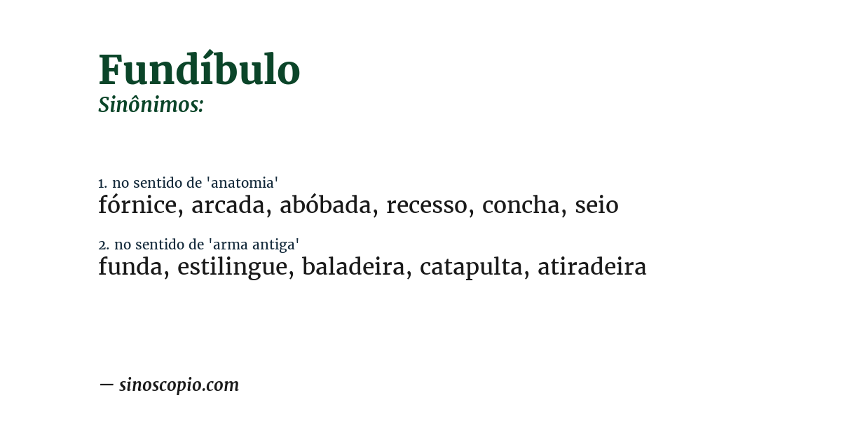 Sinônimo de fundíbulo