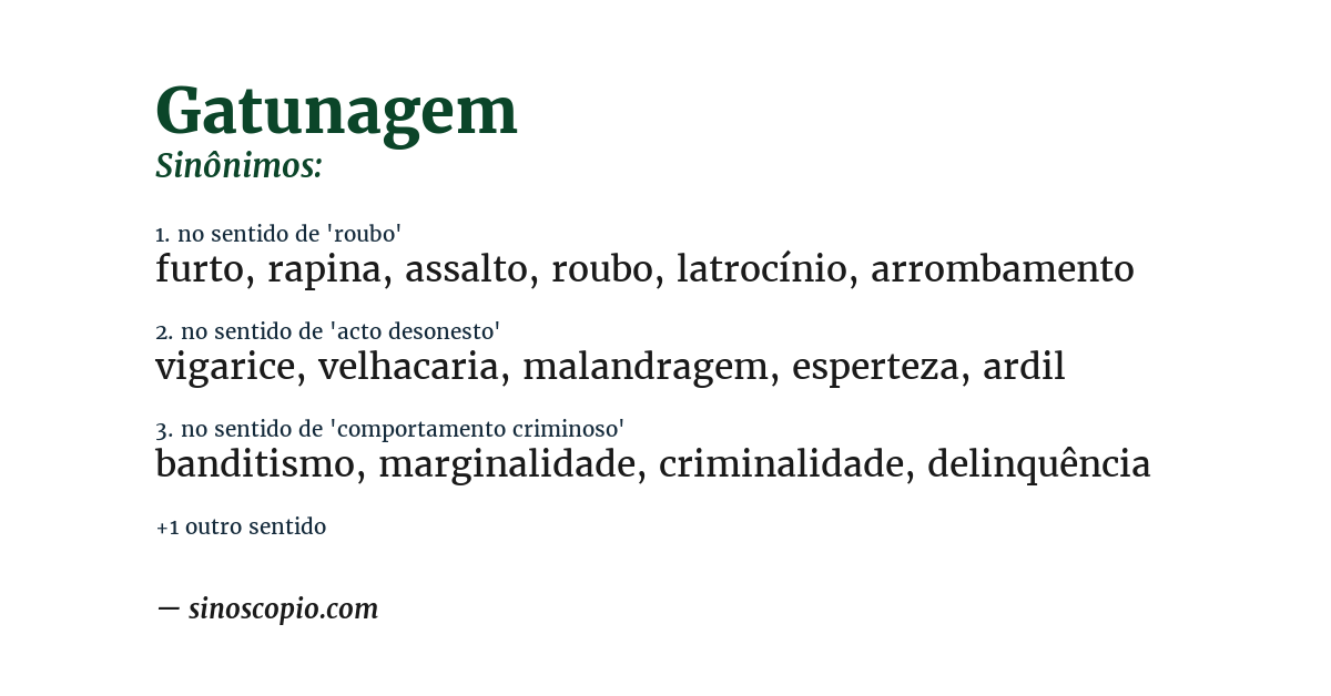 Sinônimo de gatunagem