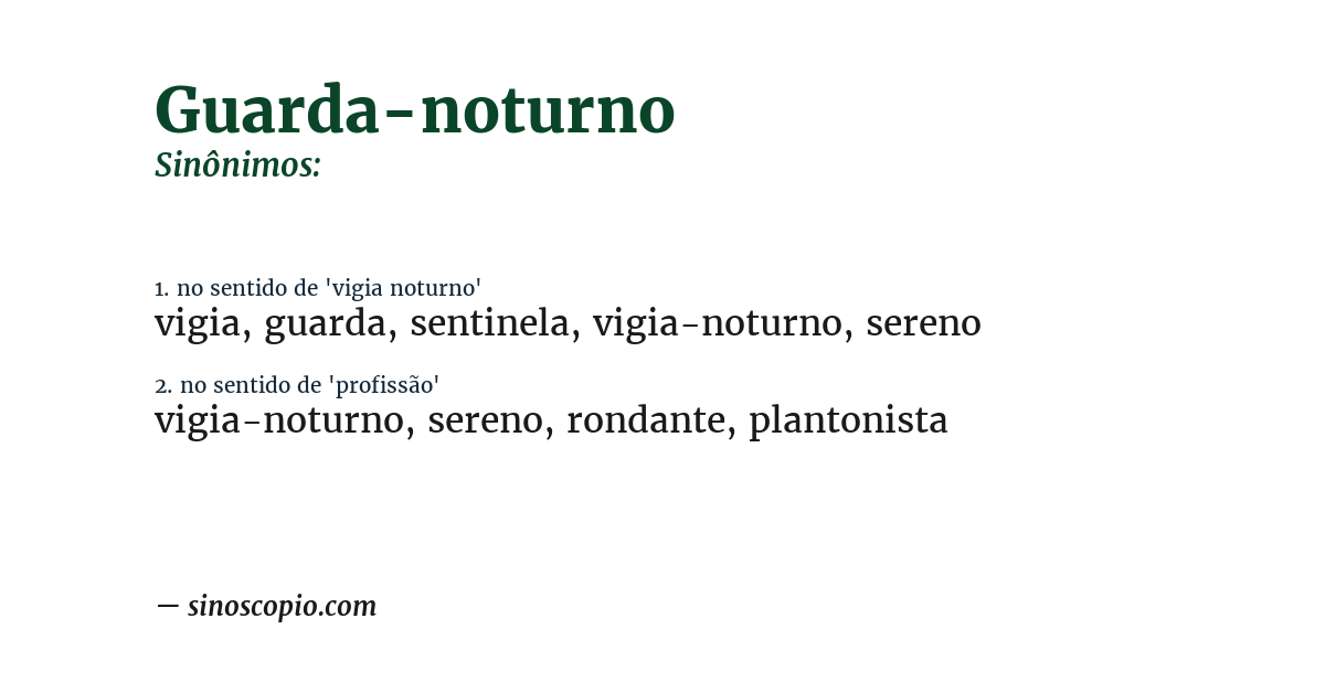 Sinônimo de guarda-noturno
