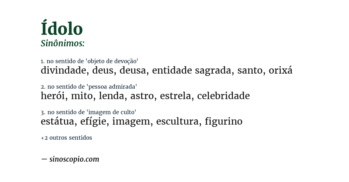 Sinônimo de ídolo