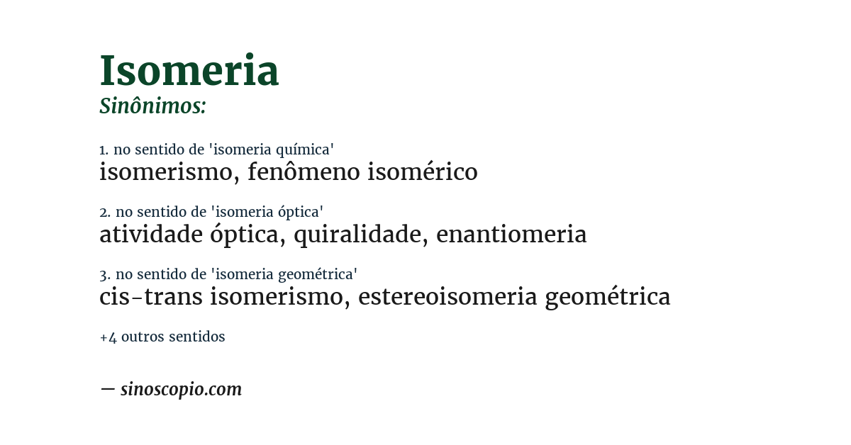 Sinônimo de isomeria