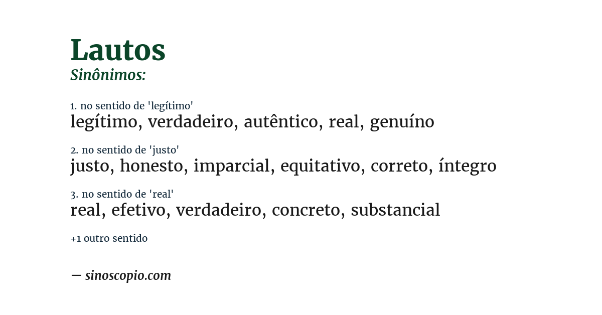 Sinônimo de lautos