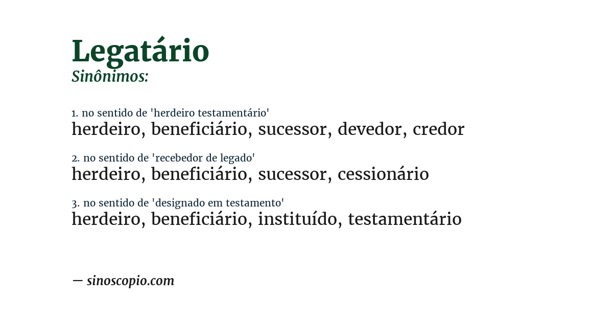 Sinônimo de legatário