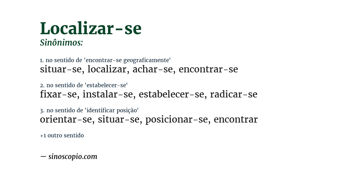 Sinônimo de localizar-se