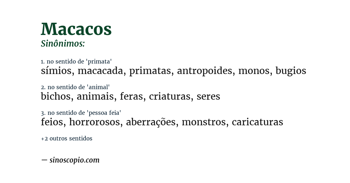 Sinônimo de macacos