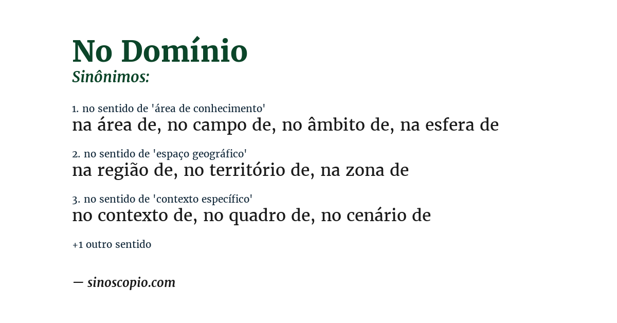 Sinônimo de no domínio