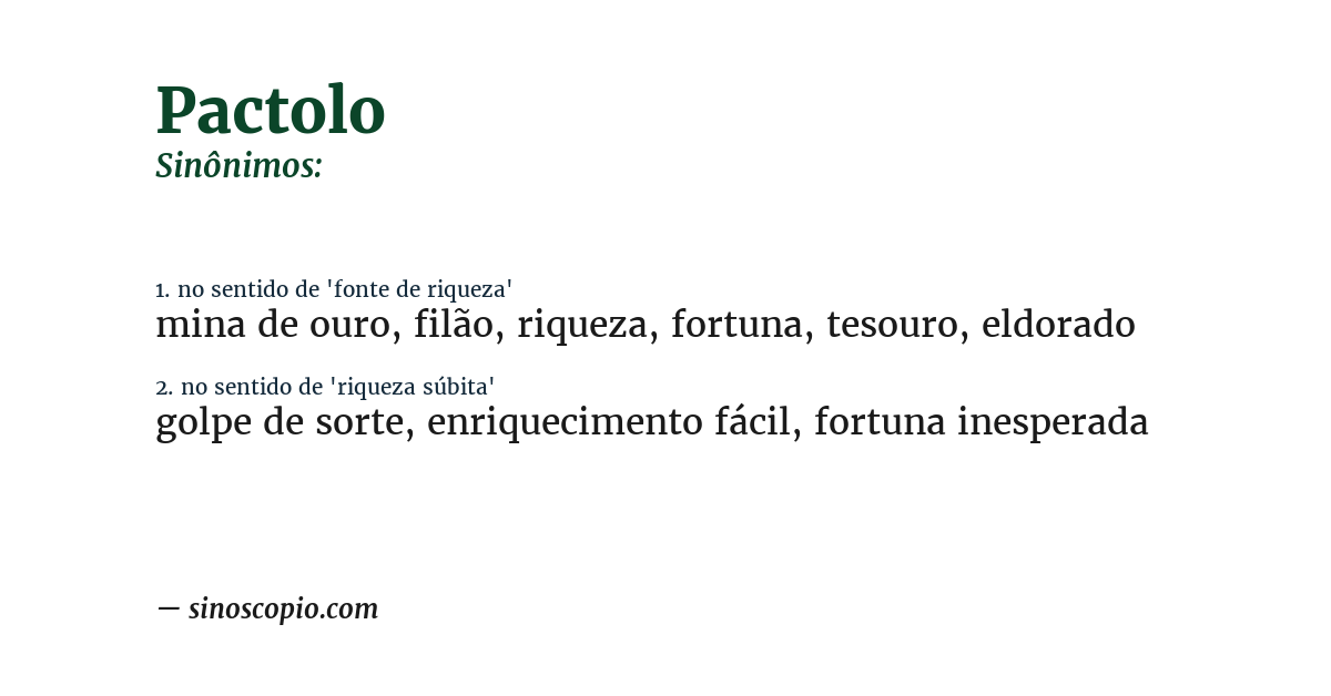 Sinônimo de pactolo