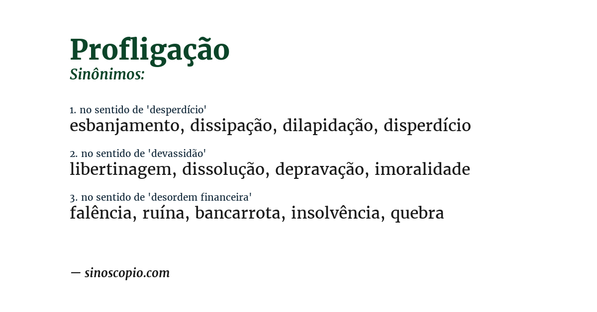 Sinônimo de profligação