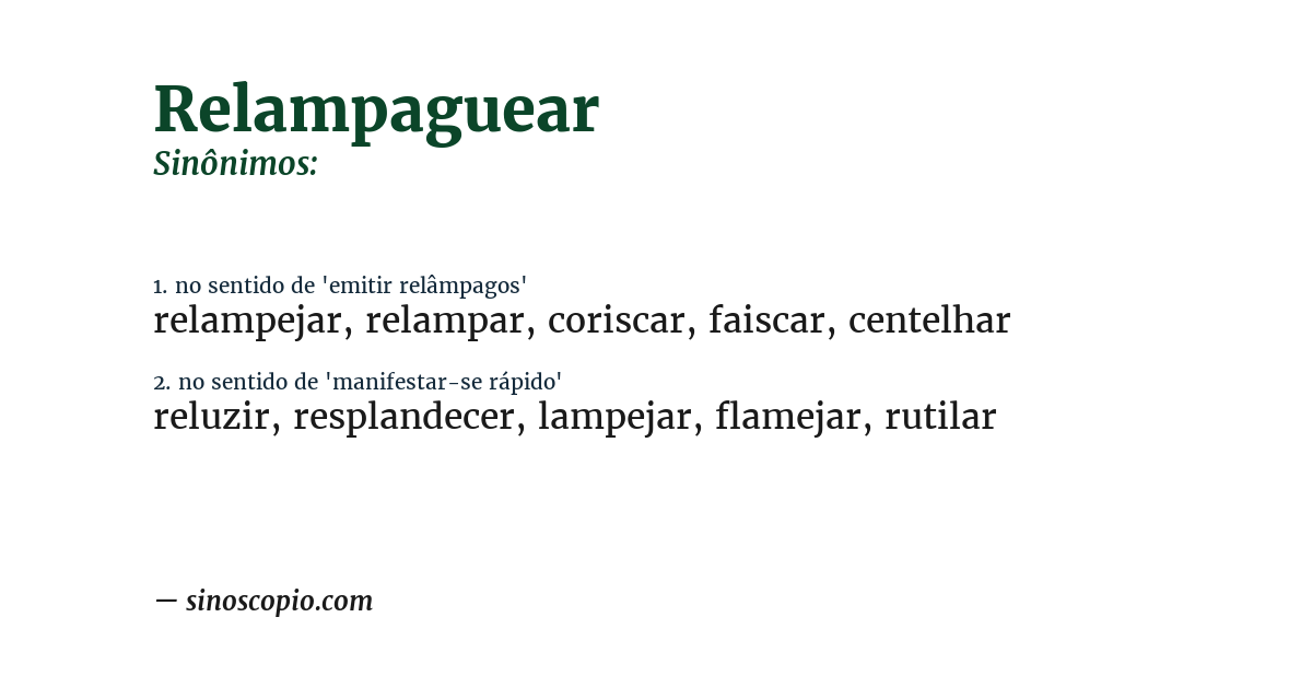 Sinônimo de relampaguear