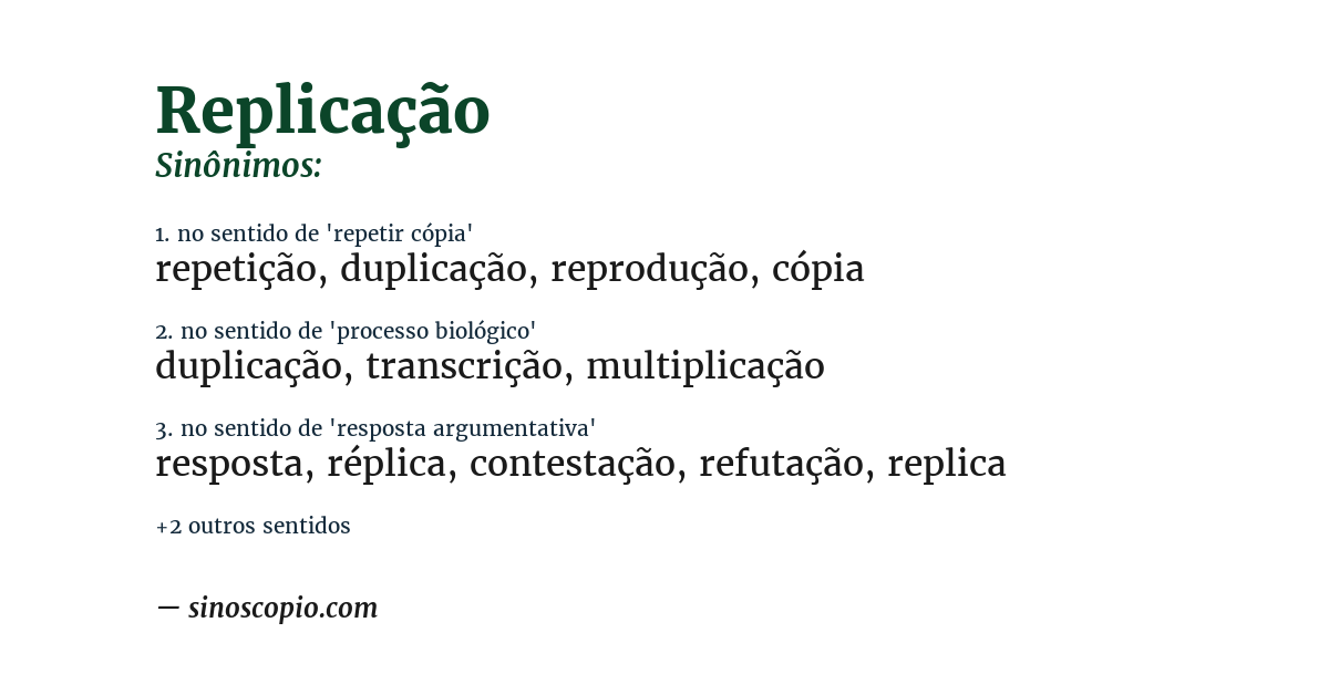 Sinônimo de replicação