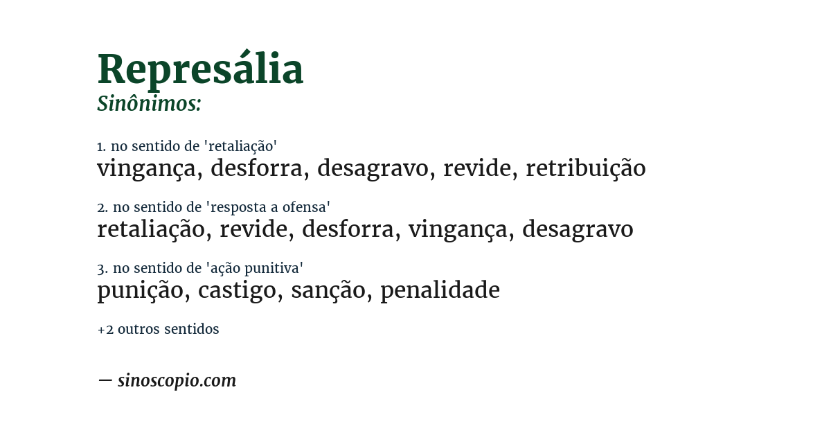 Sinônimo de represália