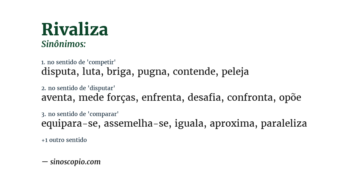 Sinônimo de rivaliza