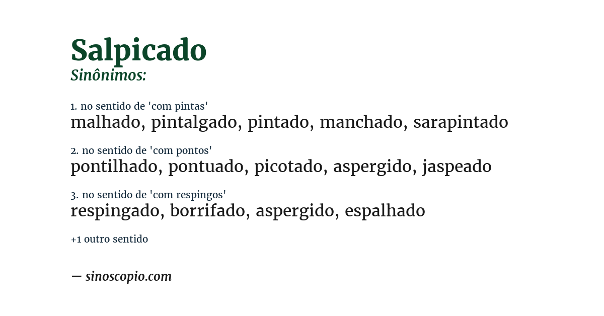 Sinônimo de salpicado