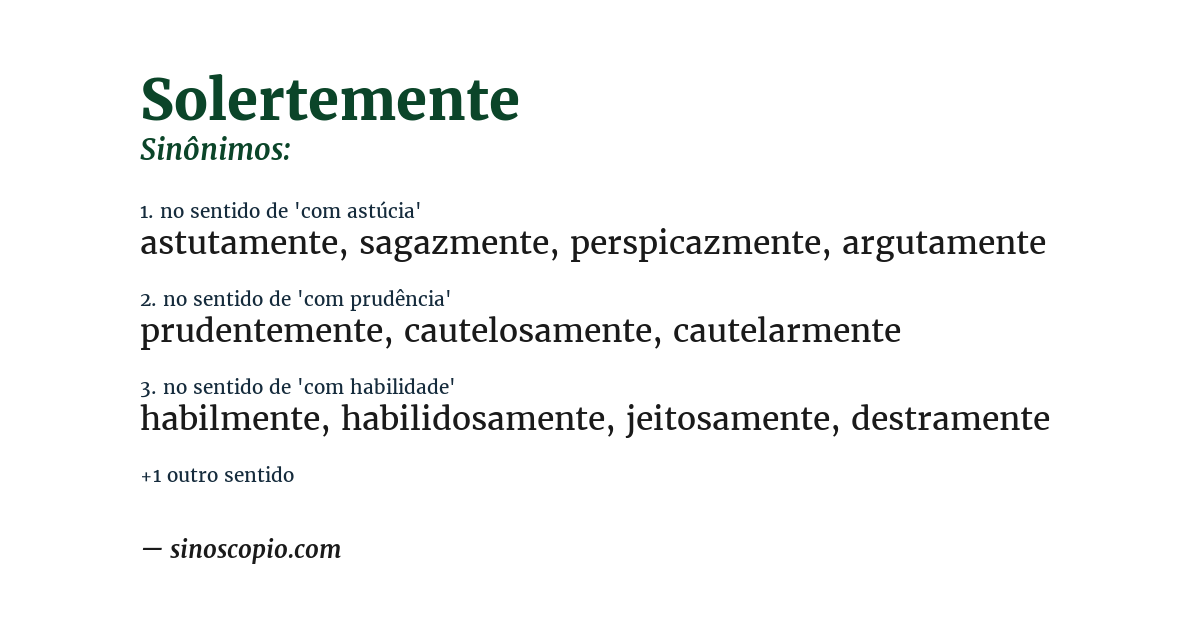 Sinônimo de solertemente