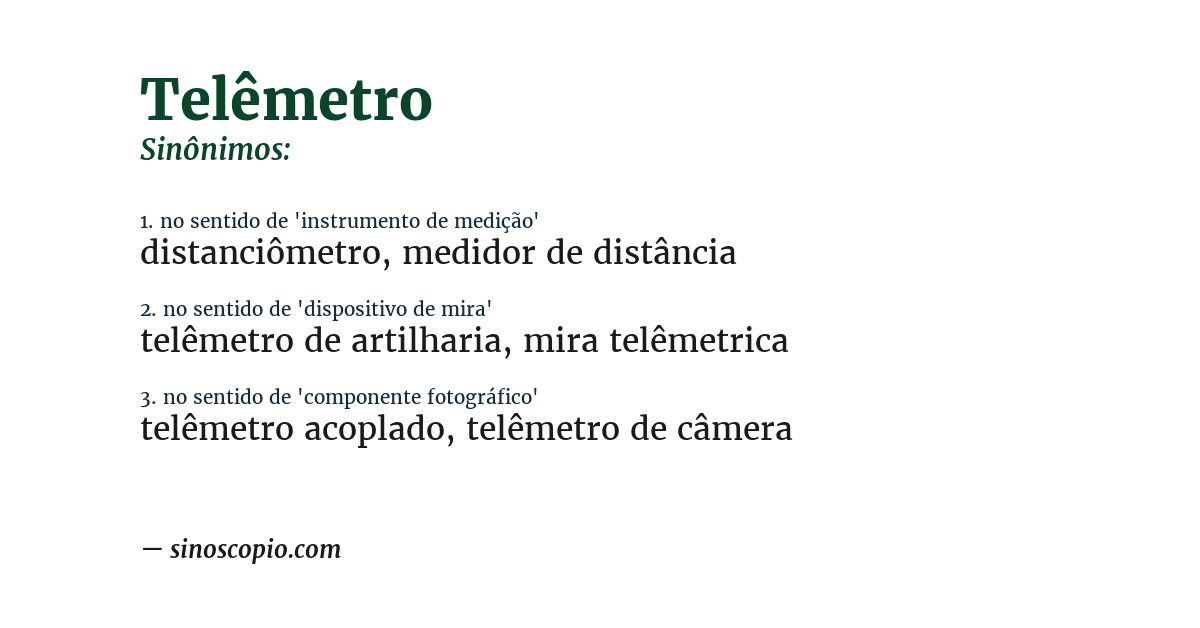 Sinônimo de telêmetro