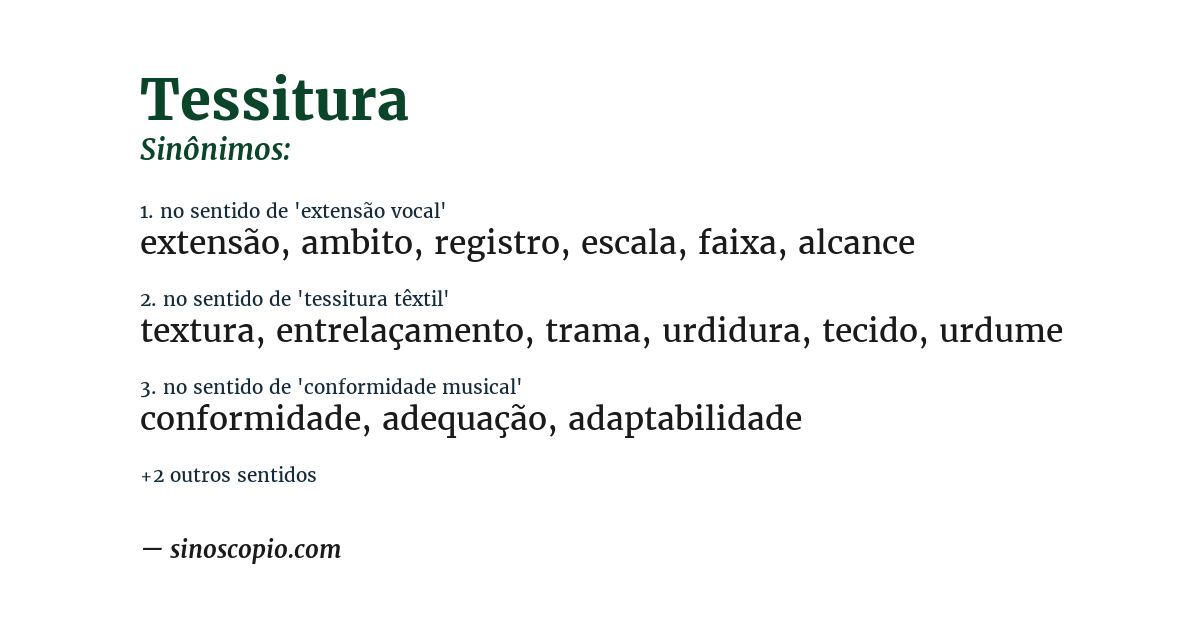 Sinônimo de tessitura