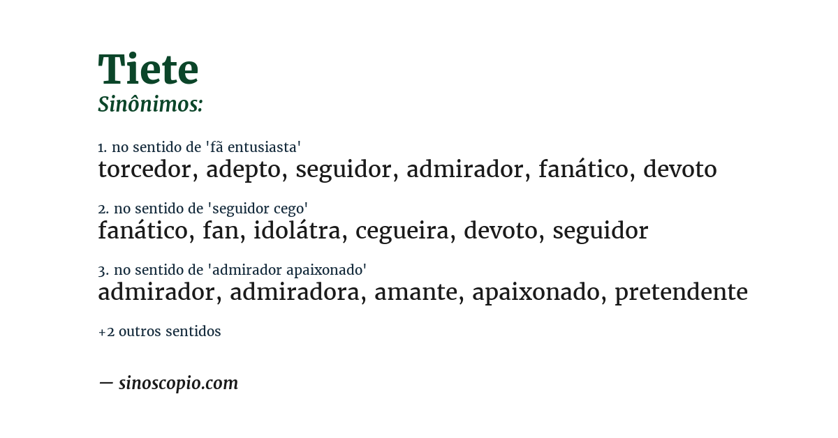 Sinônimo de tiete