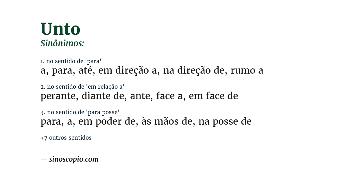 Sinônimo de unto