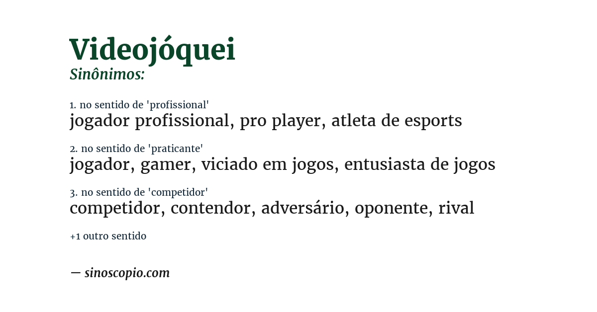 Sinônimo de videojóquei