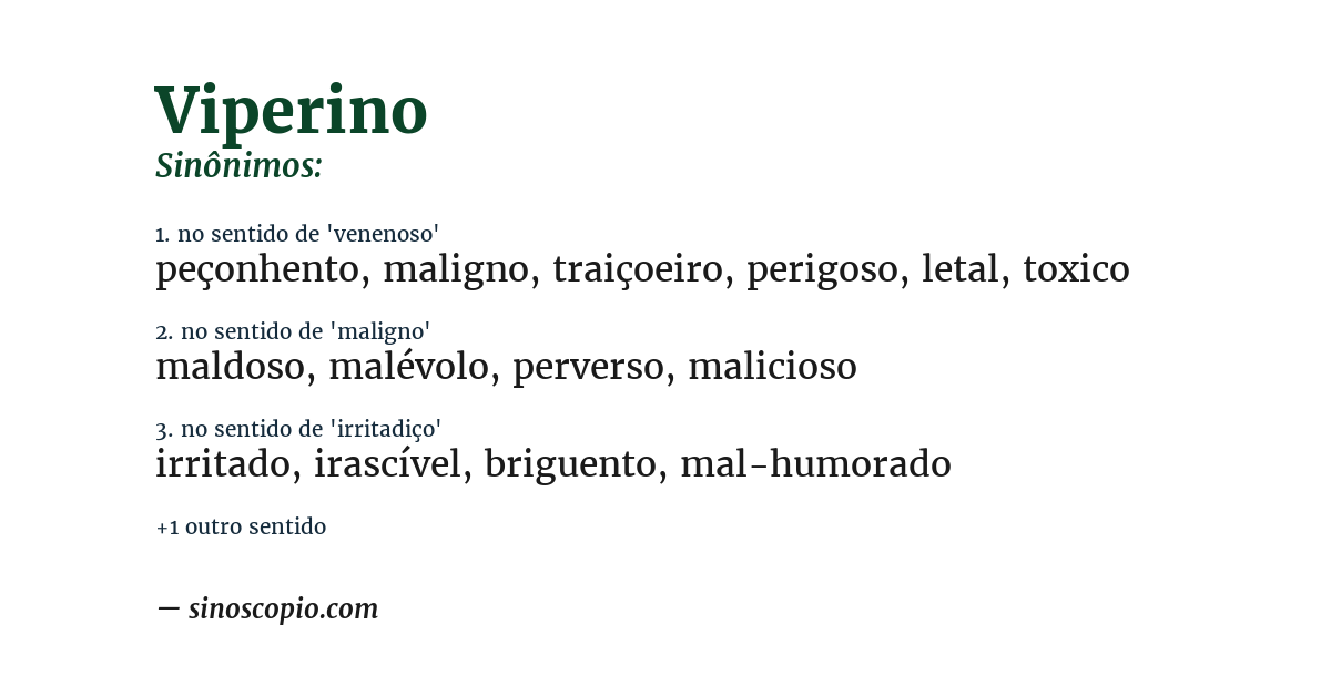 Sinônimo de viperino