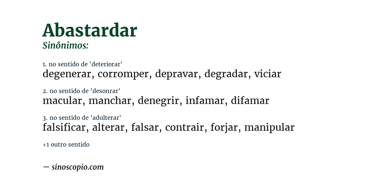 Sinônimo de abastardar