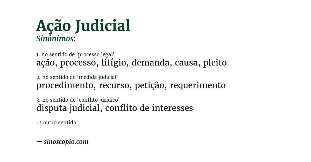 Sinônimo de ação judicial