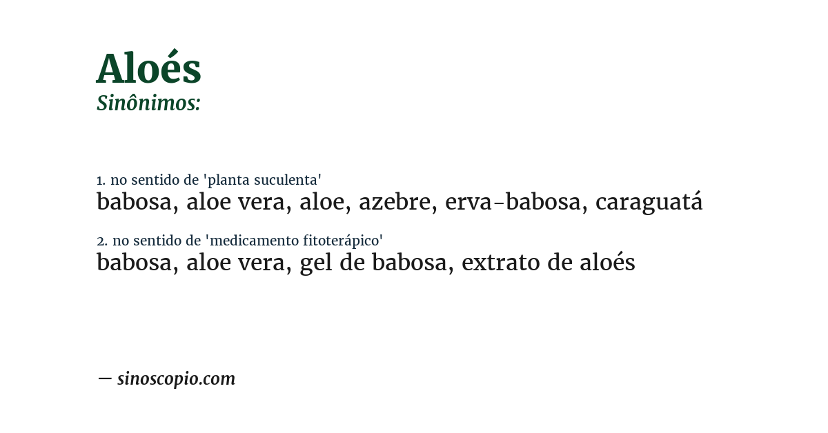 Sinônimo de aloés