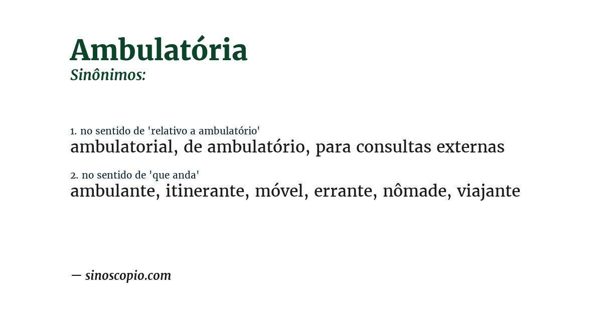 Sinônimo de ambulatória