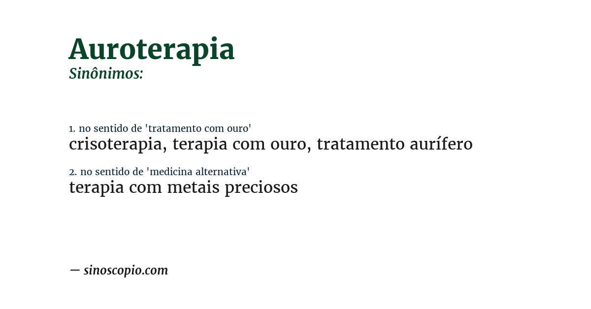 Sinônimo de auroterapia