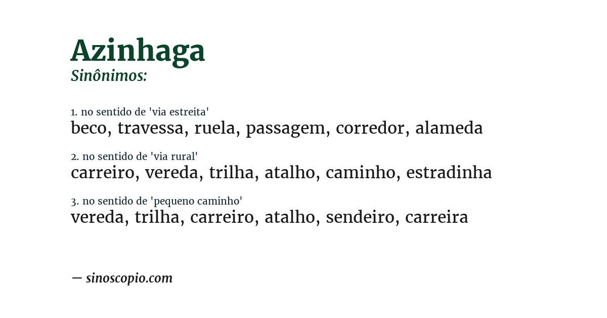 Sinônimo de azinhaga