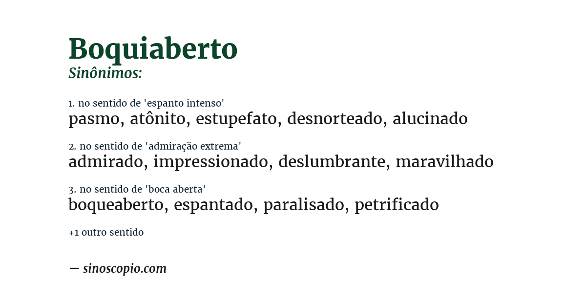 Sinônimo de boquiaberto