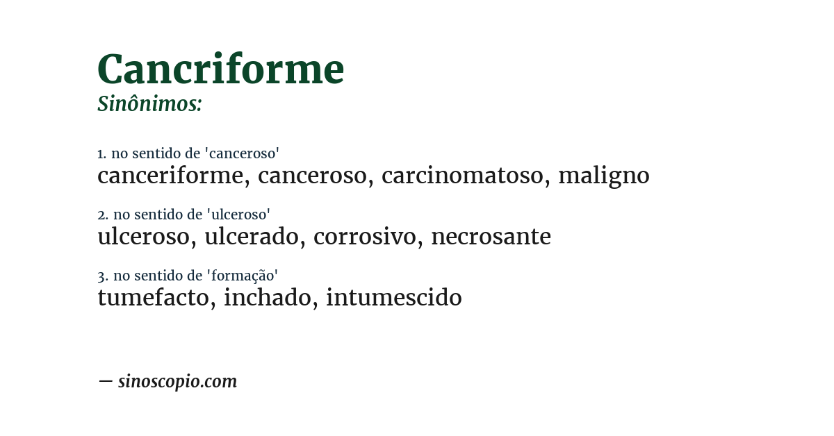 Sinônimo de cancriforme