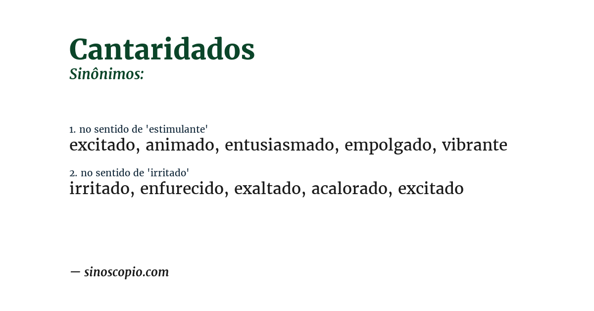 Sinônimo de cantaridados