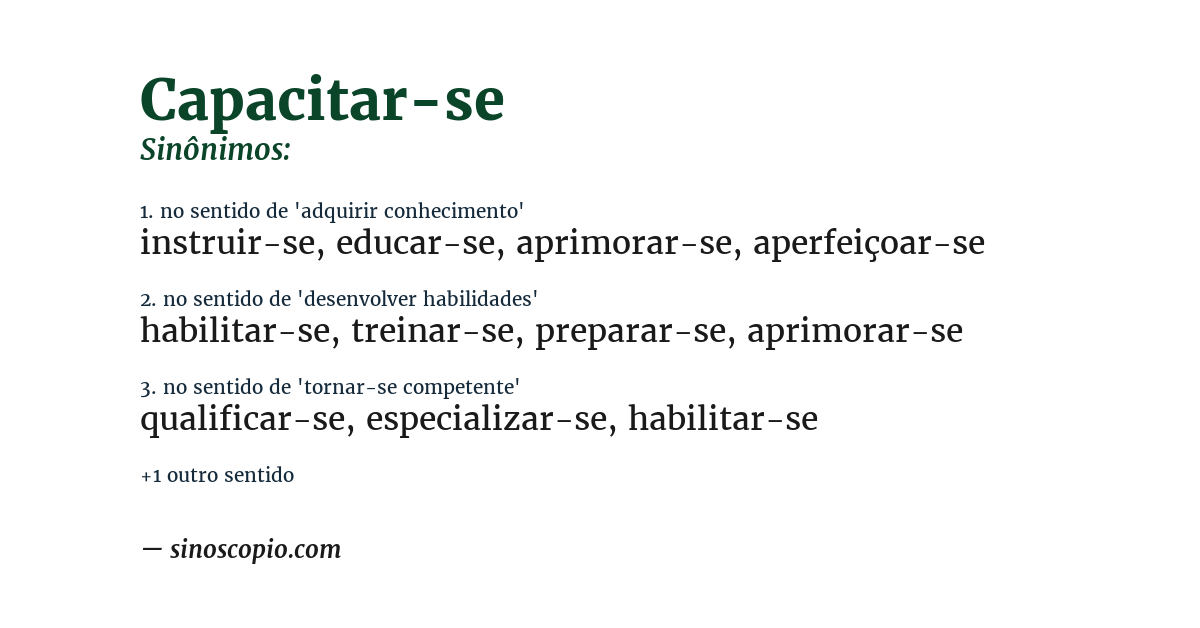 Sinônimo de capacitar-se