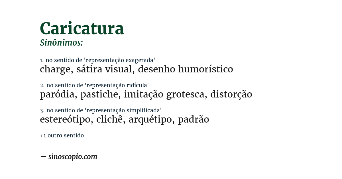 Sinônimo de caricatura
