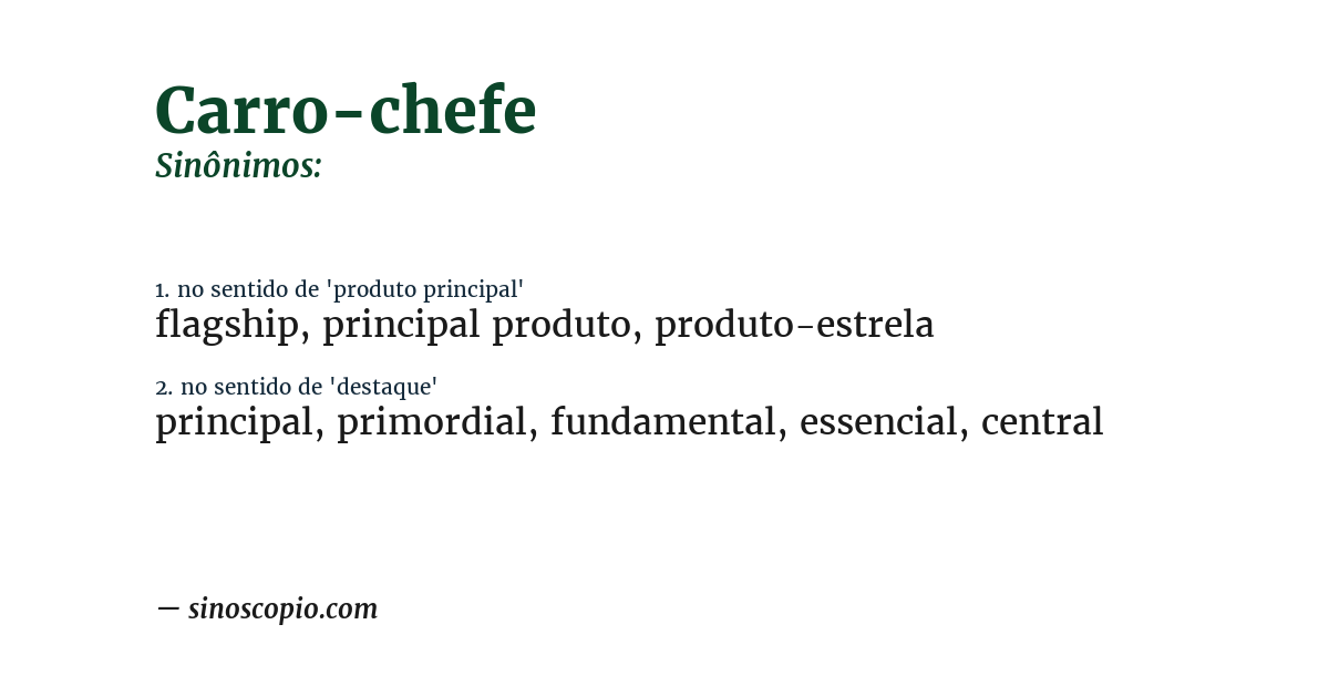 Sinônimo de carro-chefe