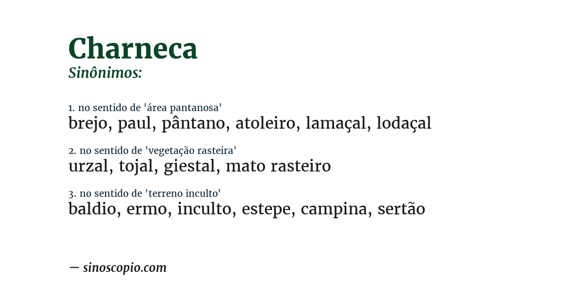 Sinônimo de charneca