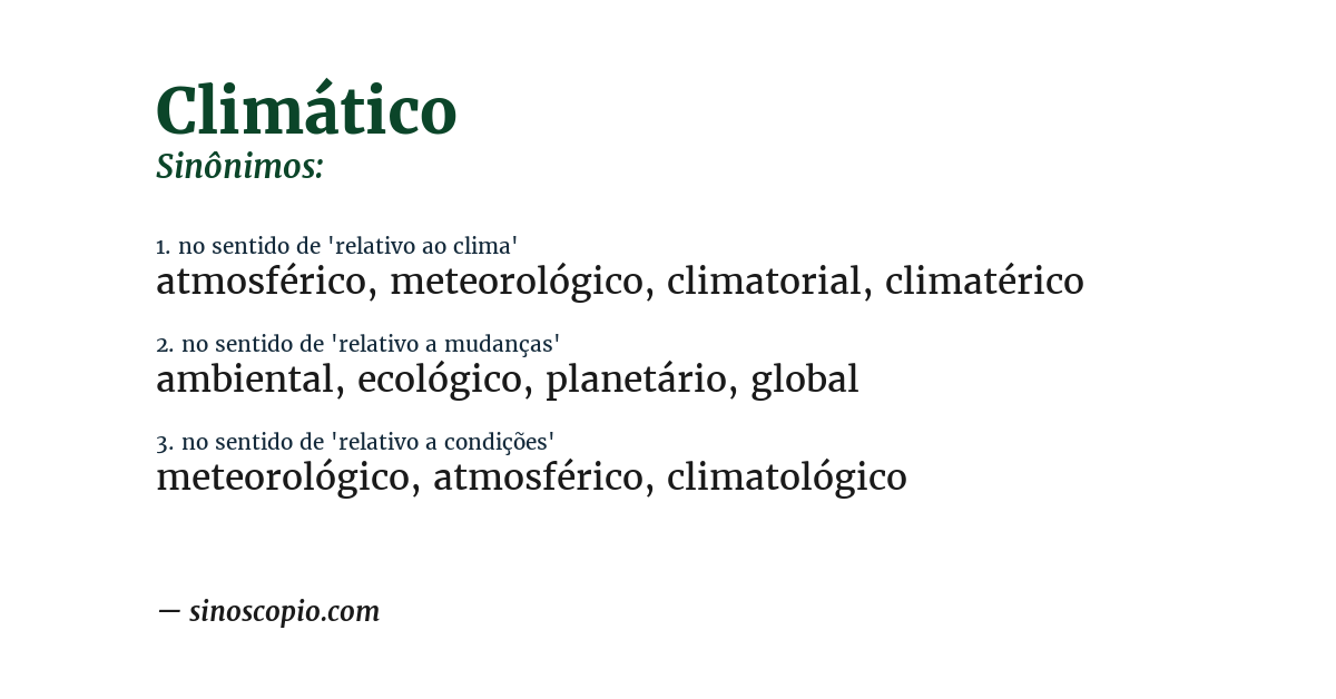 Sinônimo de climático