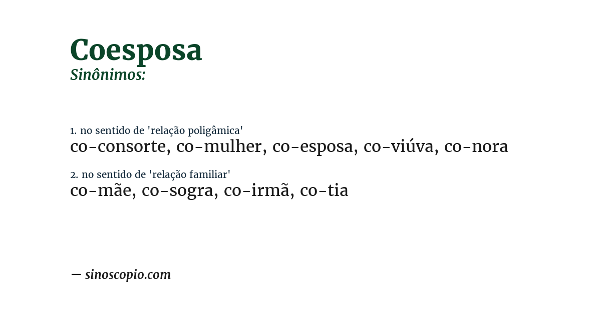 Sinônimo de coesposa