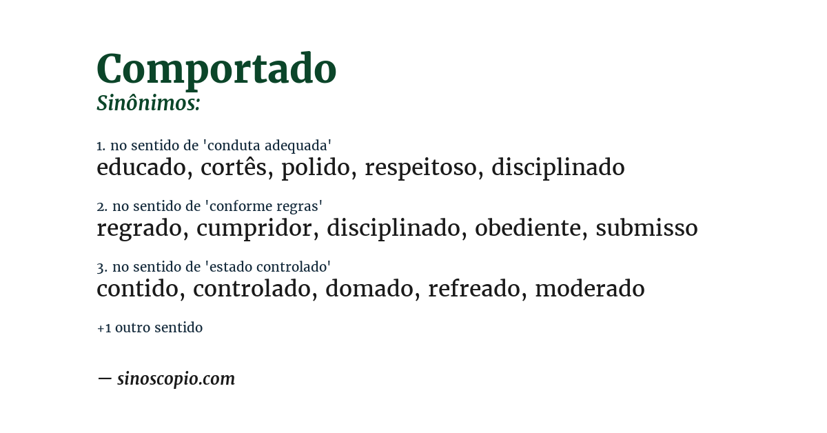 Sinônimo de comportado
