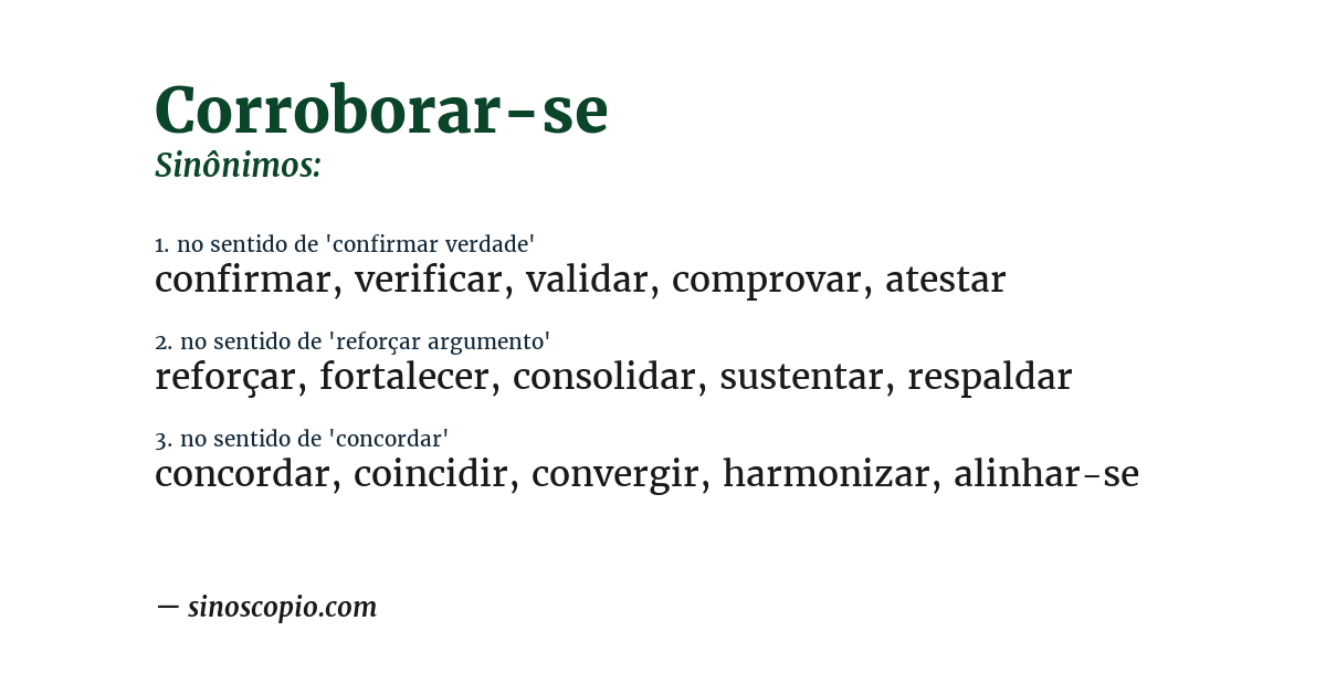 Sinônimo de corroborar-se