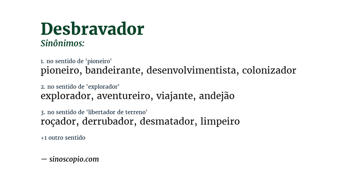 Sinônimo de desbravador