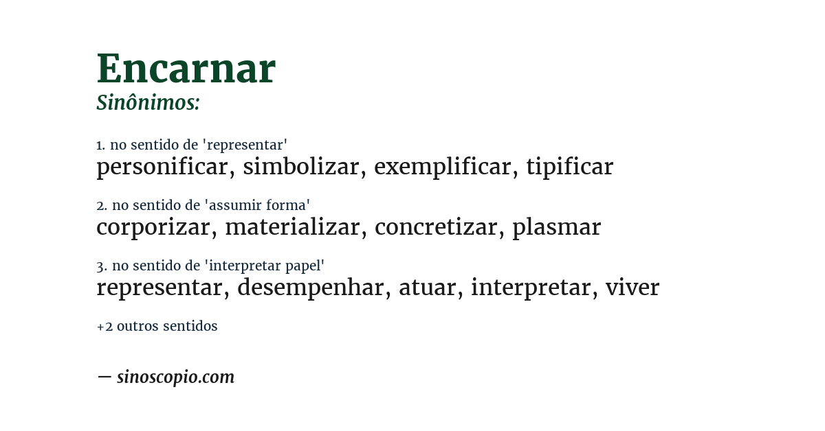 Sinônimo de encarnar