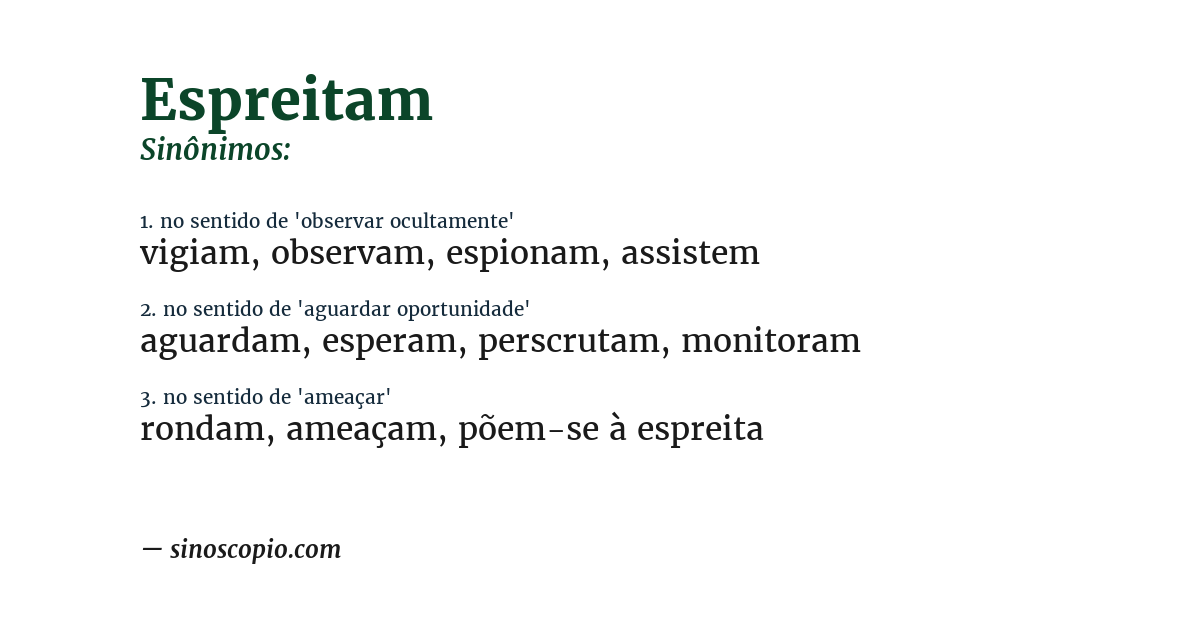 Sinônimo de espreitam