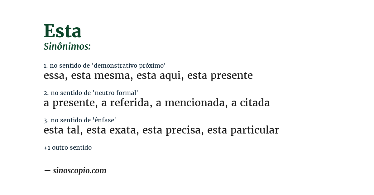Sinônimo de esta