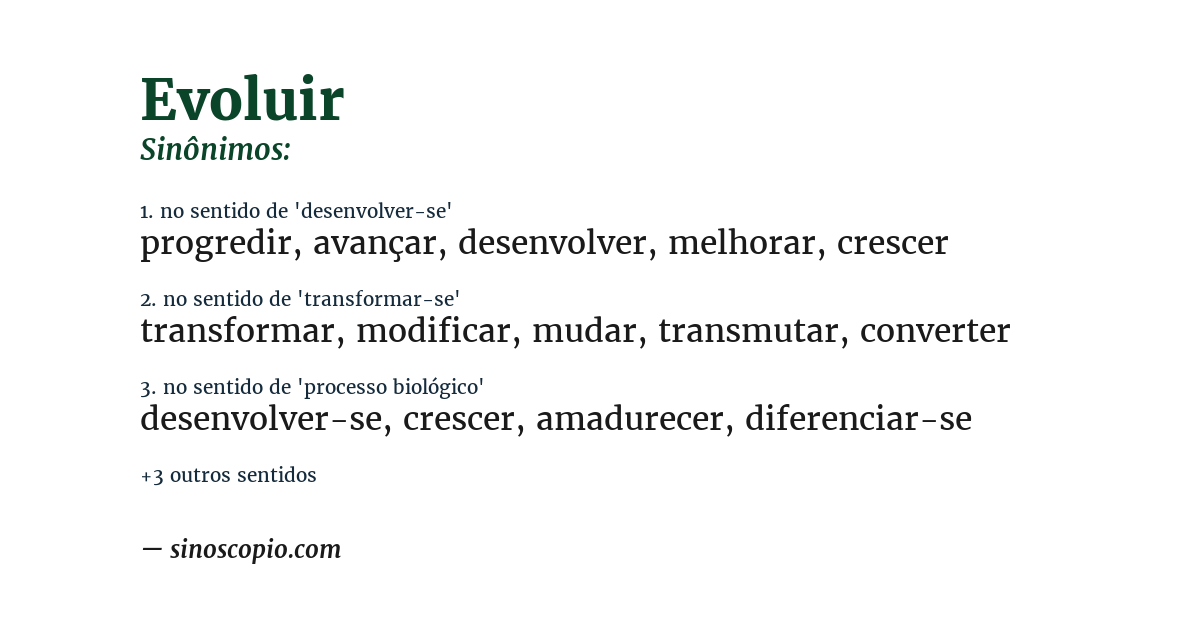 Sinônimo de evoluir